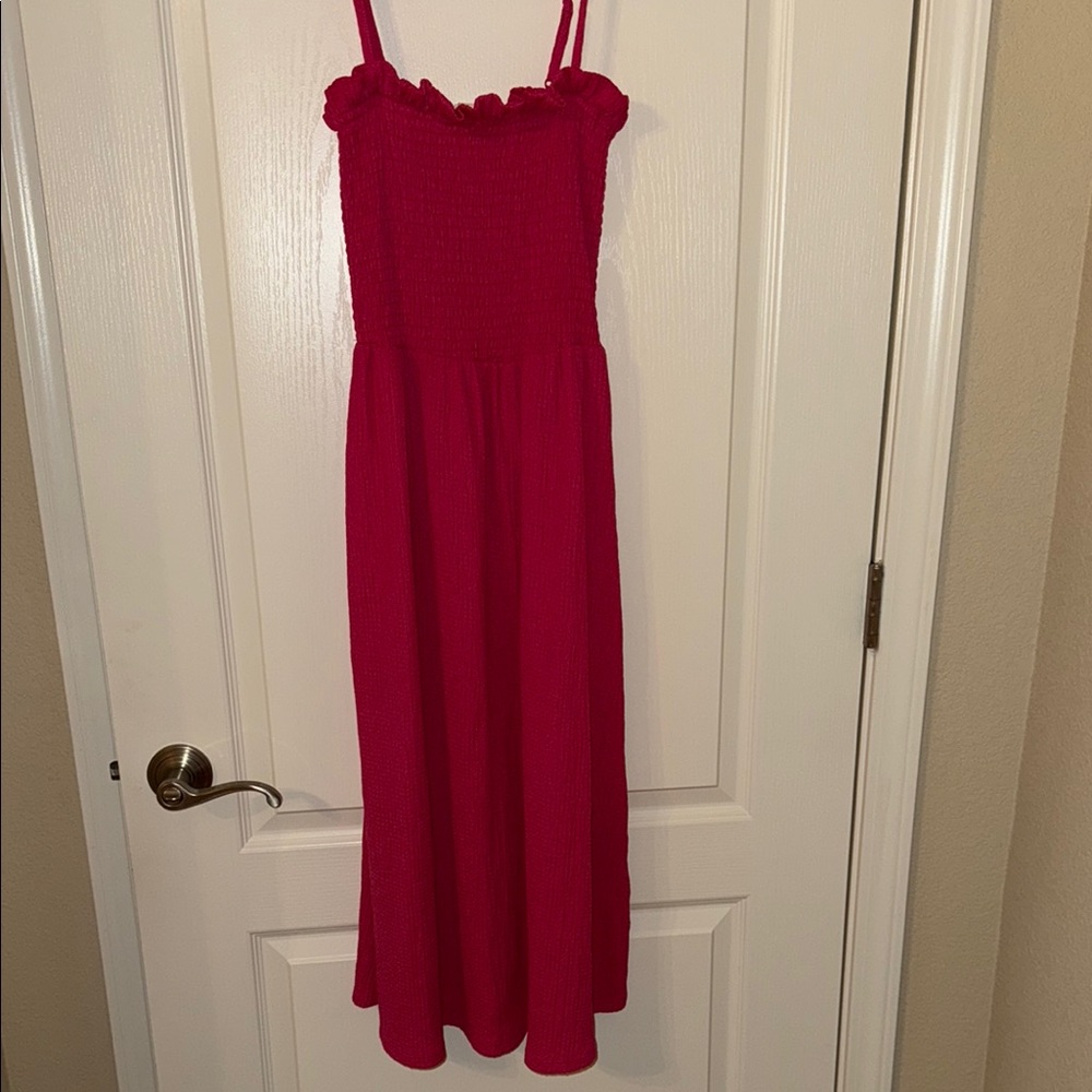 Hot Pink Midi Dress
